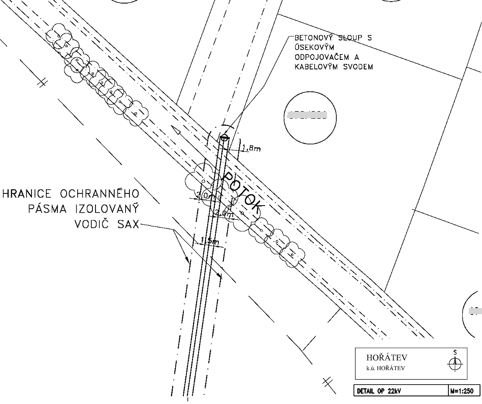 ochranné pásmo izolované vedení